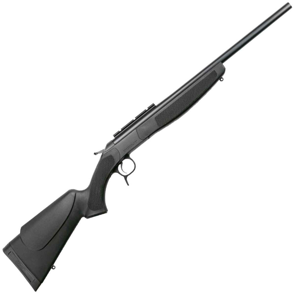 CVA Scout rifle on shooting bench with various calibers