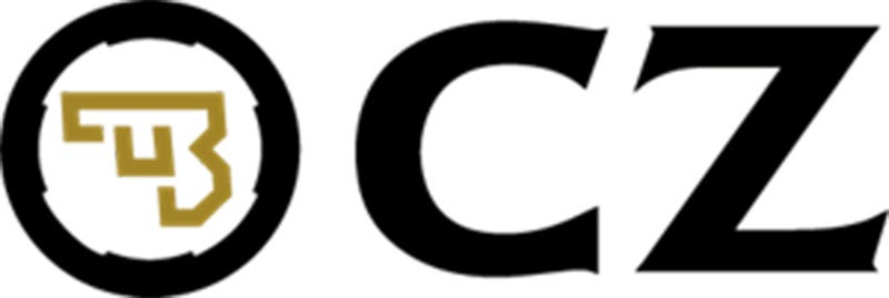 Logo of CZ, a renowned firearms manufacturer, featuring sleek designs and distinct branding elements.
