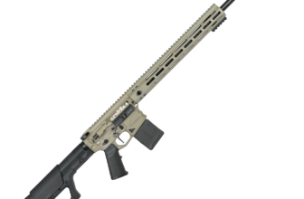 Stylish tactical rifle with a long barrel and modular design, ideal for precision shooting and customization.