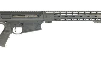 Modern semi-automatic rifle featuring a sleek design and tactical rail system for accessories.
